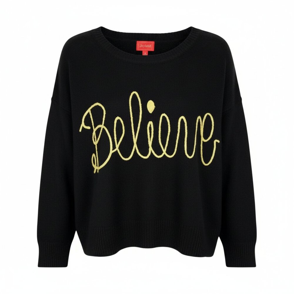 Joyland Believe Sweater Black size 1X NEW